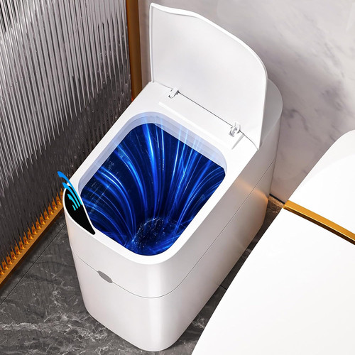 Smart slim bathroom trash - slim,