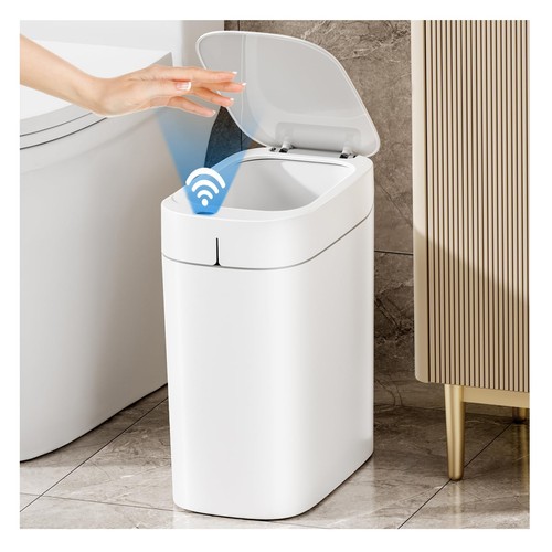 Bathroom trash can - bathroom, lid