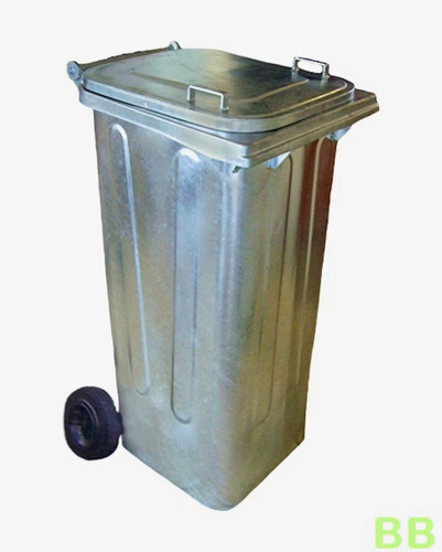 Large metal wheelie bin - metal, with