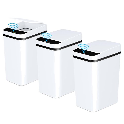 Touchless bathroom garbage can - touchless,