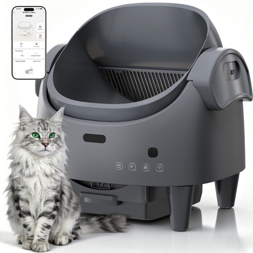 Open top self cleaning cat - open-top, self-cleaning