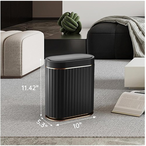 Black bathroom garbage can 2 - bathroom,